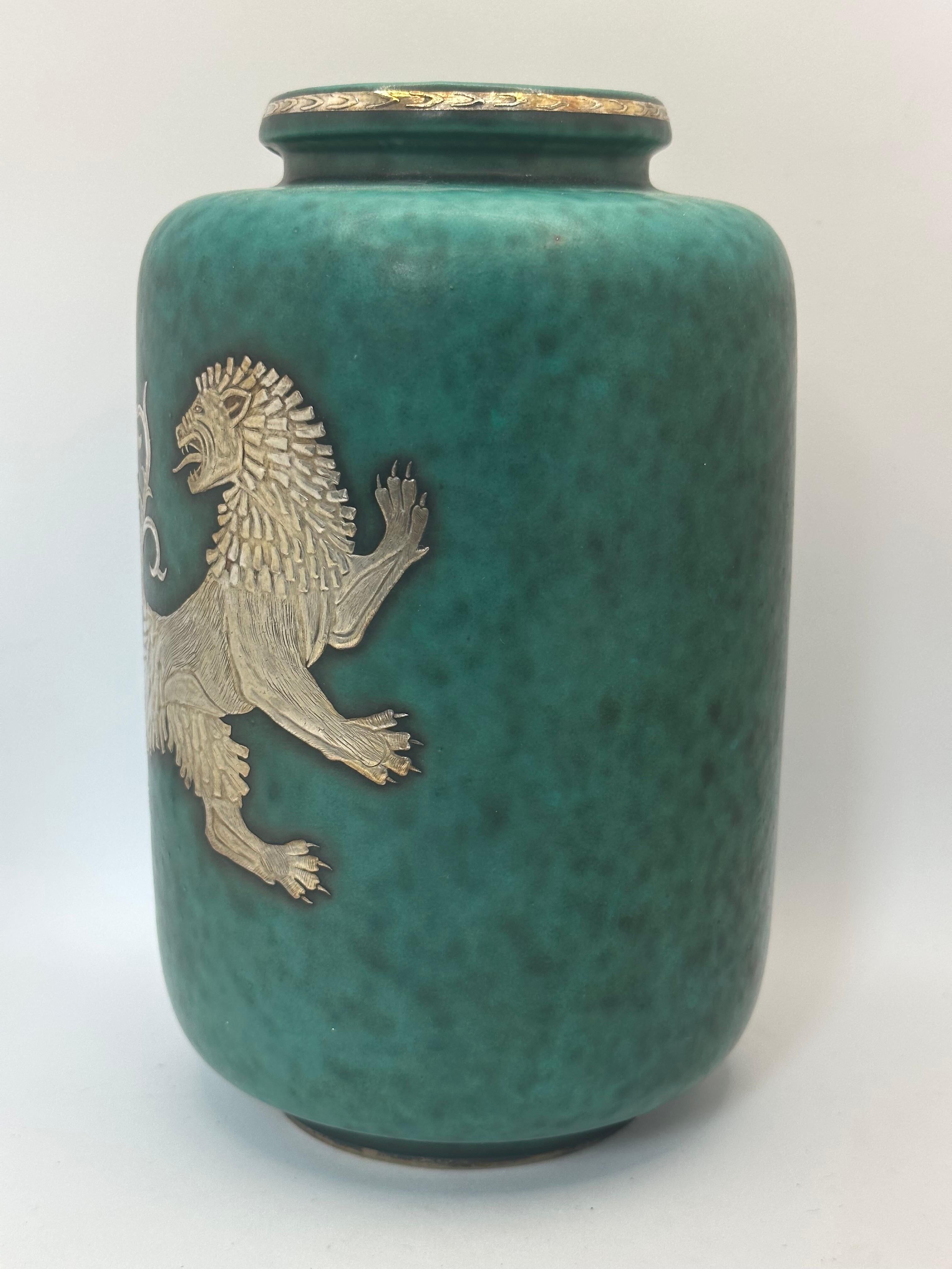 Argenta vase by Wilhem Kage for Gustavsberg, Sweden, 1950, signed