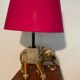 Golden brass elephant lamp