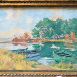 Gouache Painting Jacques Louis ODIER (1853-1930) l'Aiguade Porquerolles 1929