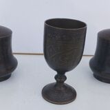 Bronze damasked covered pots Kadjar Afghanistan Persian Islamic art