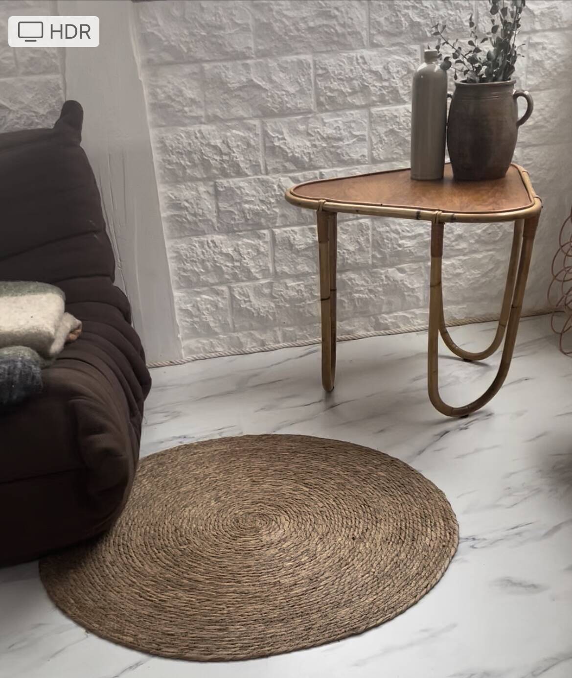 Small banbou tripod table from the 70s