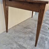 Table de Ferme en chêne massif 19éme, un tiroir piètement fuseau 1m49