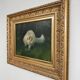 Cat in the garden, oil on canvas by Arthur Heyer, 1910s.