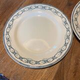 Series of 6 flat plates Terre de fer