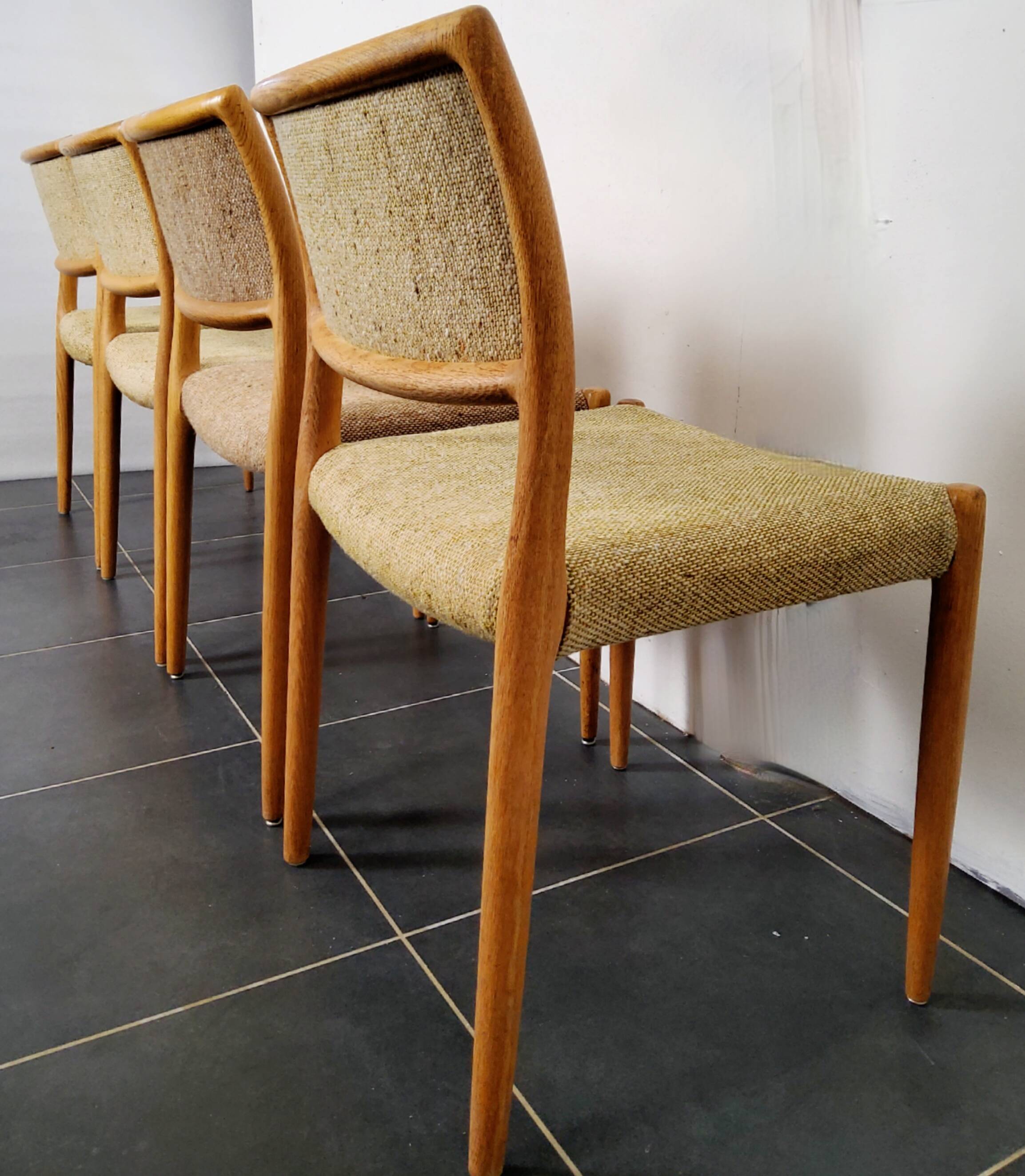 4 Scandinavian chairs model 80 by Niels O. Møller, Denmark