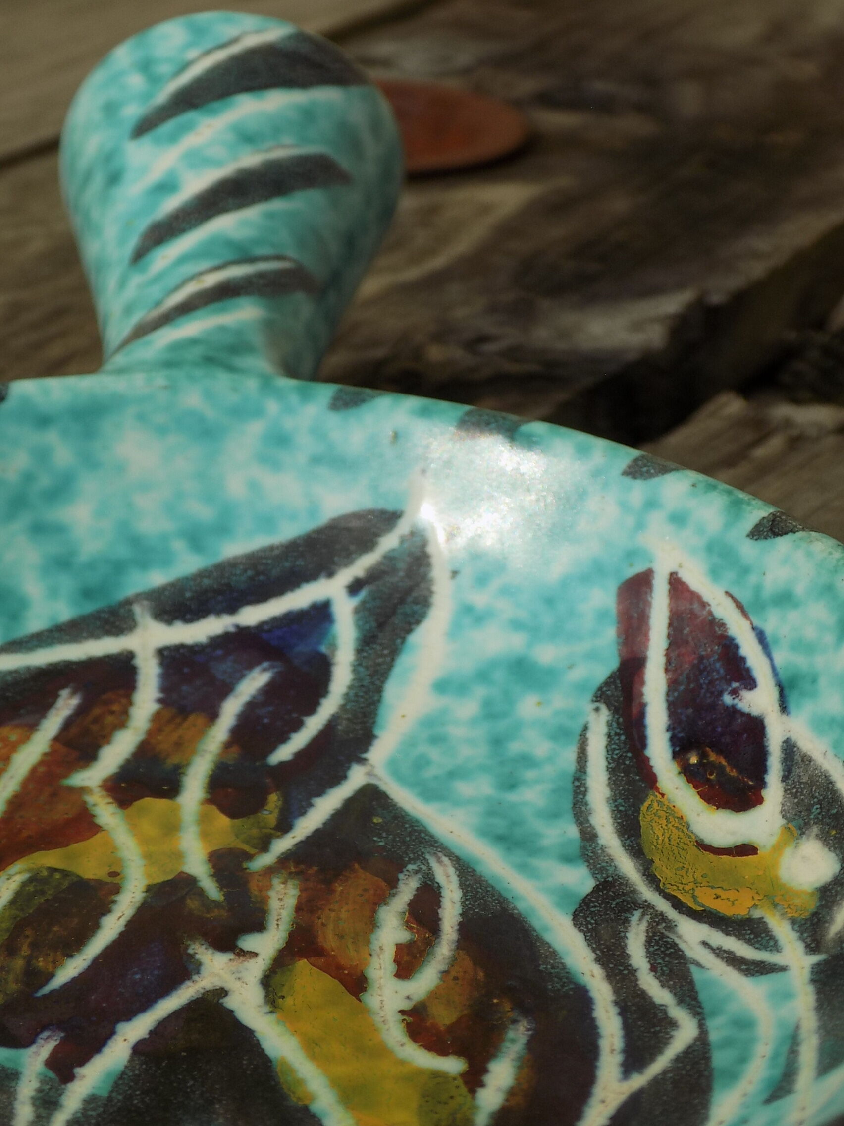 Vallauris fondue pot signed Borty, 1960s