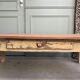 Large patinated farmhouse coffee table