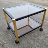 Coffee table golden black and Erard smoked glass