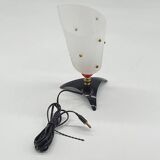 Vintage red plastic bedside / table lamp