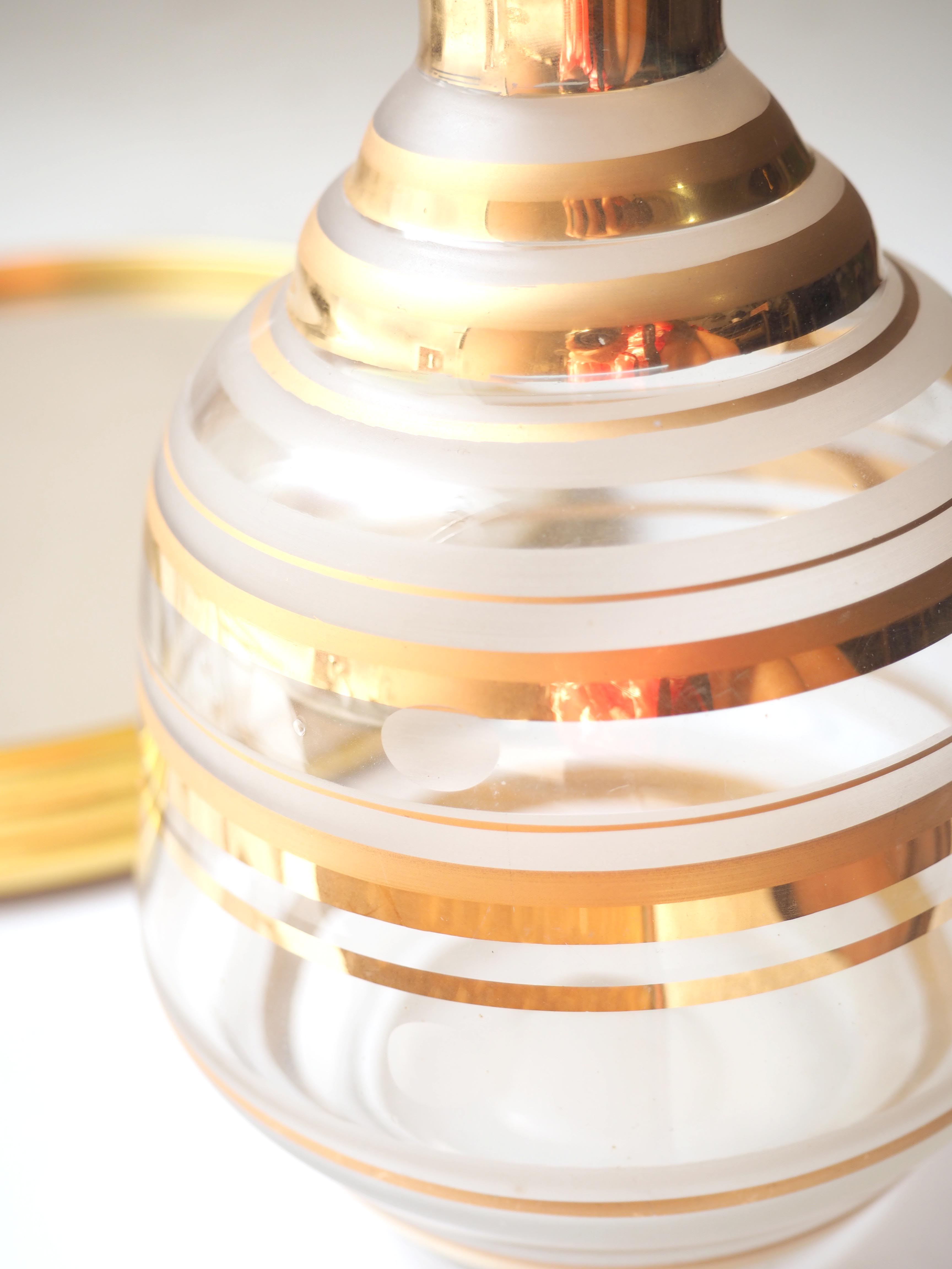 Service with cafare glasses and mirror tray