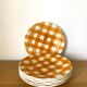 Sarreguemines plates - Tea towel - Orange - vintage - Retro