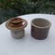 Water butter dish in Berry stoneware