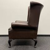 Brown Leather Chesterfield Wing Chair