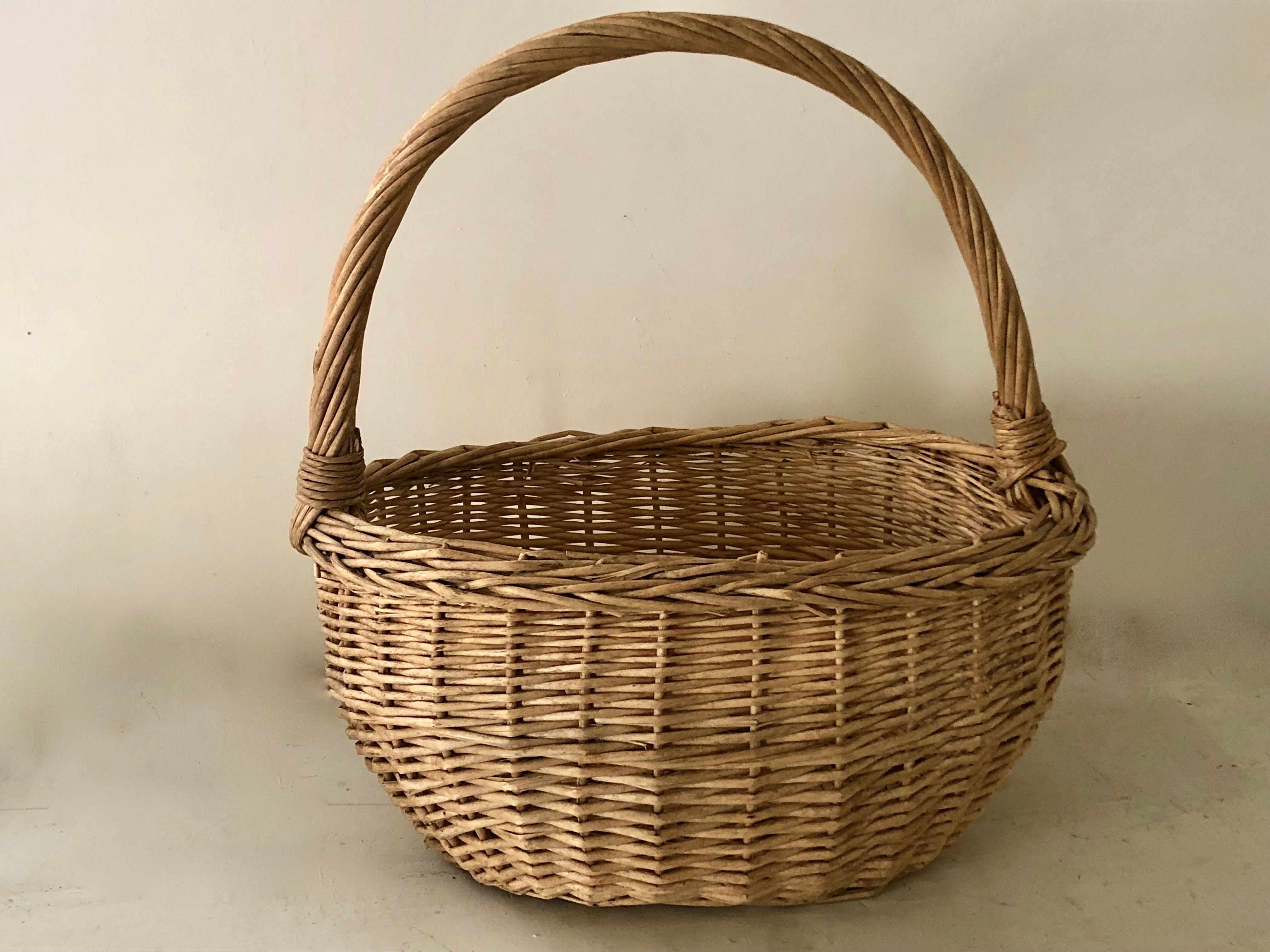 Braided wicker basket for the market