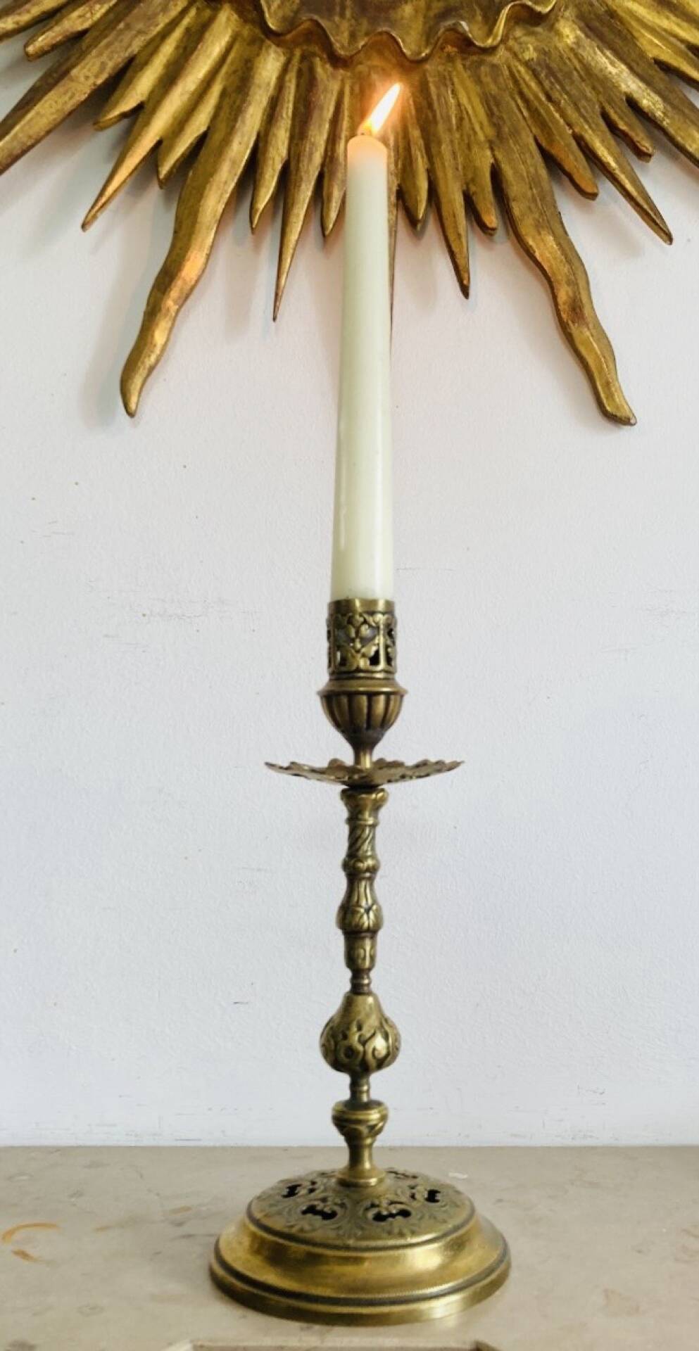 19th-century gilded bronze candlestick