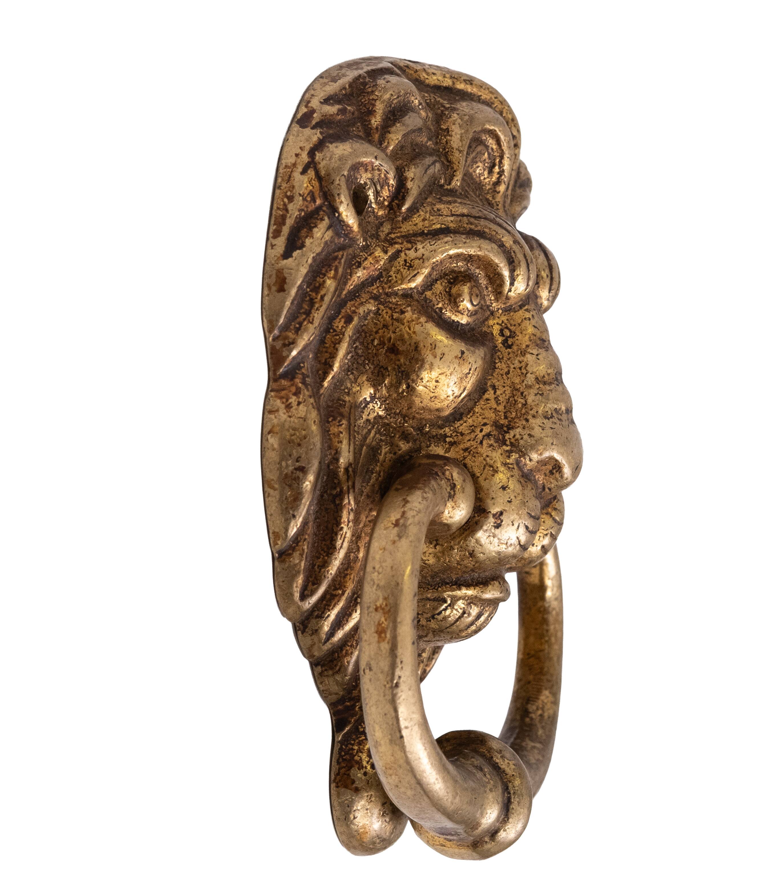 Dutch Bronze Lions Head Door Knocker