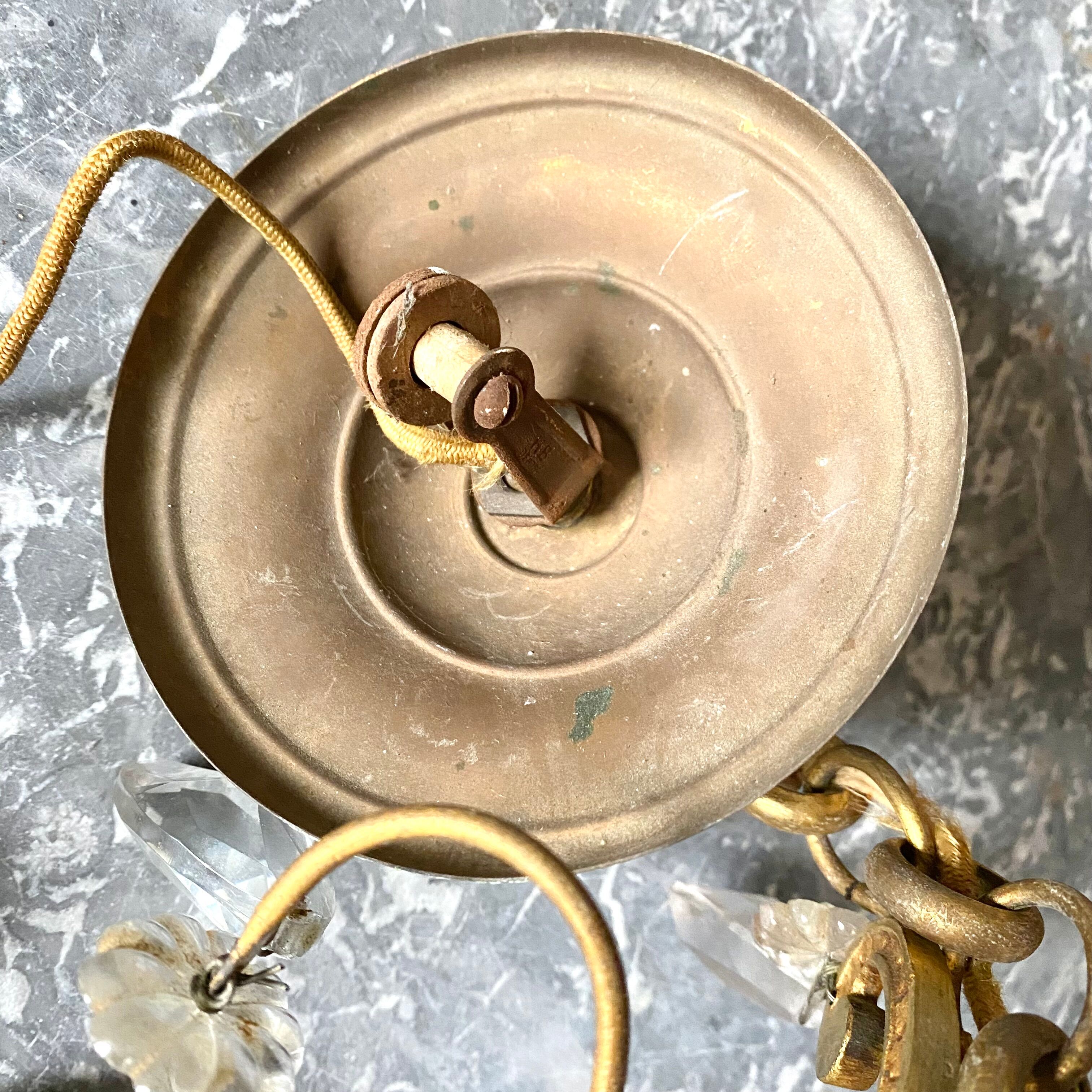Lustre ancien pampilles en verre de murano