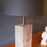 Lampe herbier vintage en grès année 70