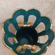 Italian lilac crown vase 26cm - emerald green & gold - vintage 60s year