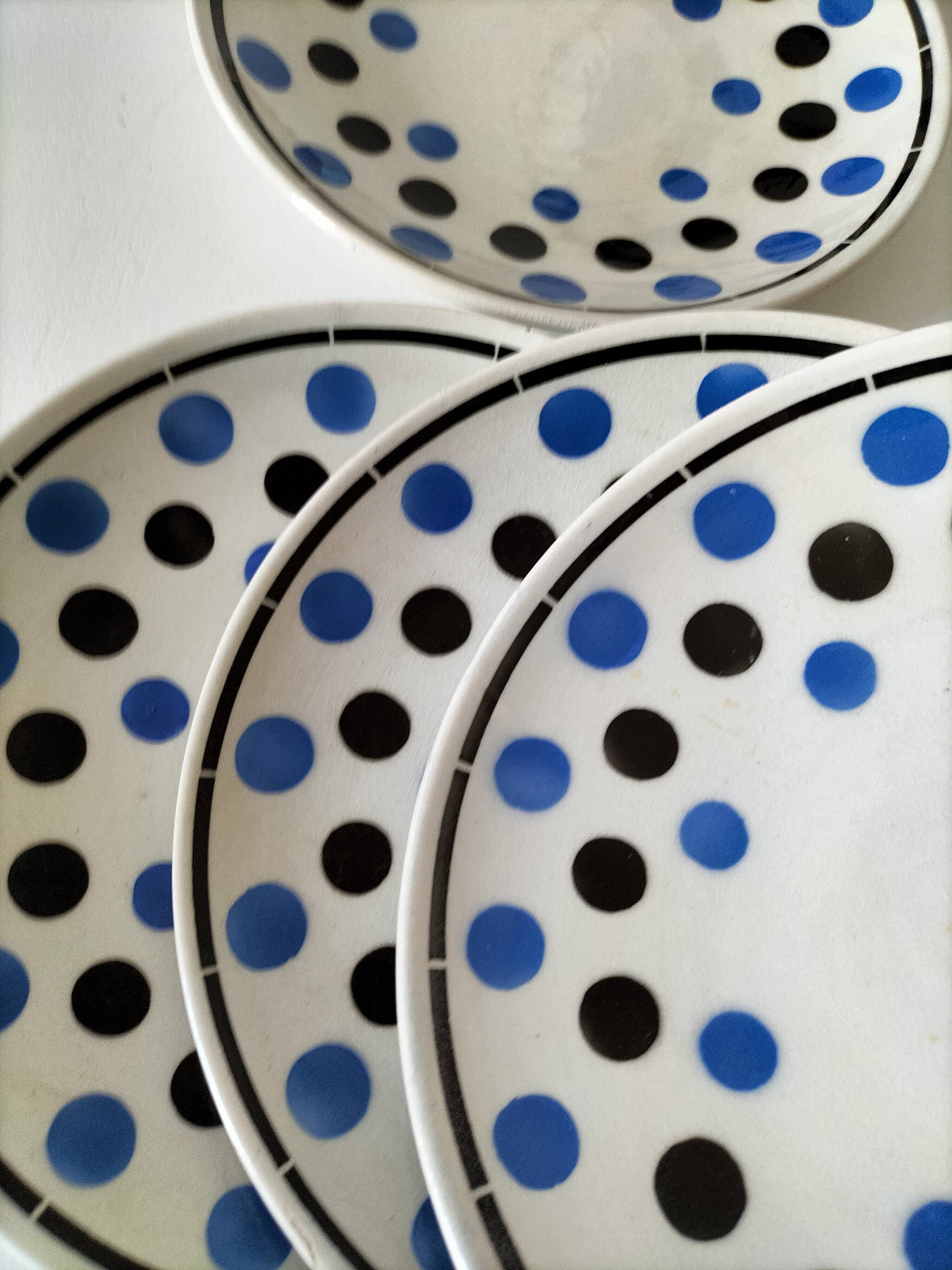 dish and 4 dessert plates K and G Lunéville