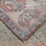 4x8 Soft Pink Geometric Handmade Vintage Rug, 128x242Cm