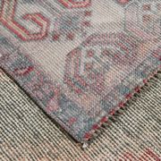 4x8 Soft Pink Geometric Handmade Vintage Rug, 128x242Cm