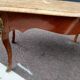 Old coffee table marquetry style louis xv marble top