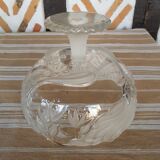 Flat crystal sandblast-cut compotier