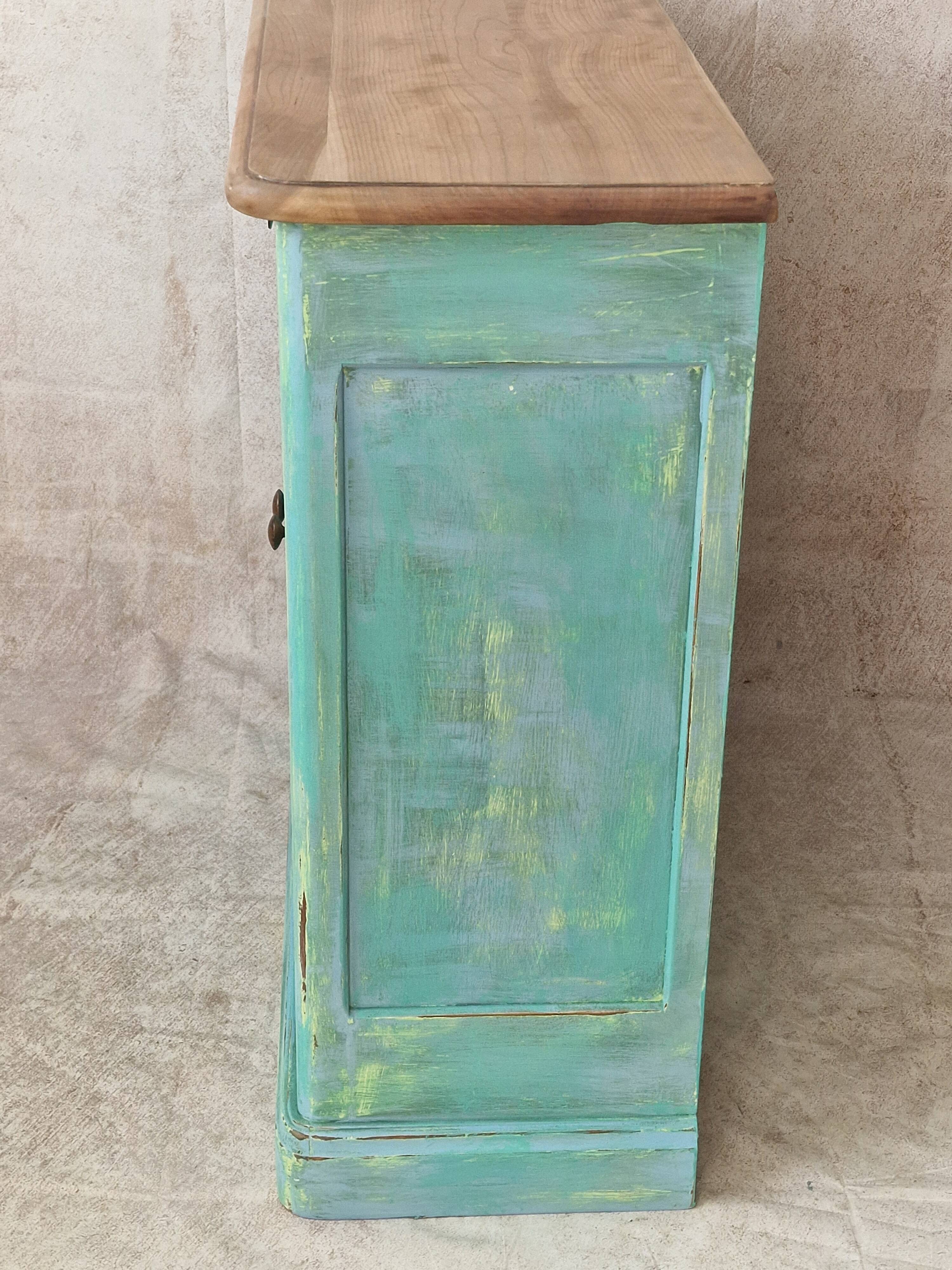 Parisian buffet with blue-green patina