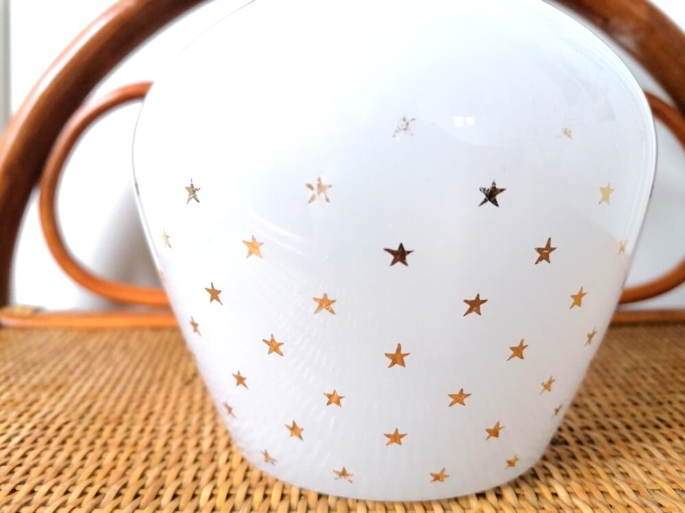 Opaline glass vase with stars