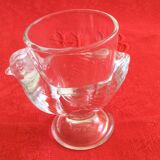 Set of 3 transparent glass hens Arcopal 70s