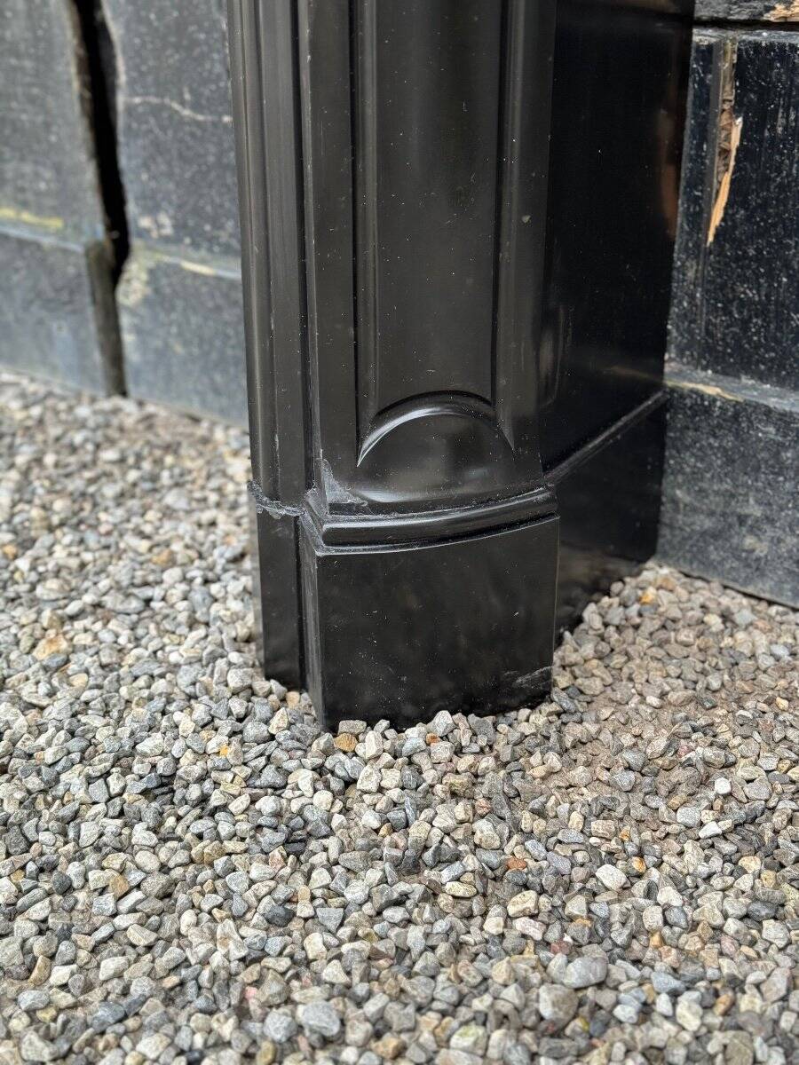 Louis XV style fireplace in black Belgian marble circa 1880