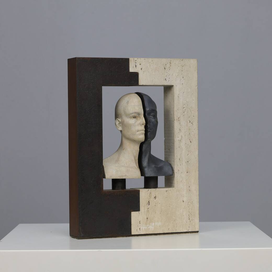 Sculpture “Two = One” by Josep Bofill, 1995
