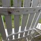 Pair of iron and old wood garden chairs