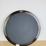 Miroir rond cerclage ambré années 70 vintage