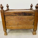 Old oriental wedding chest solid wood primitive design