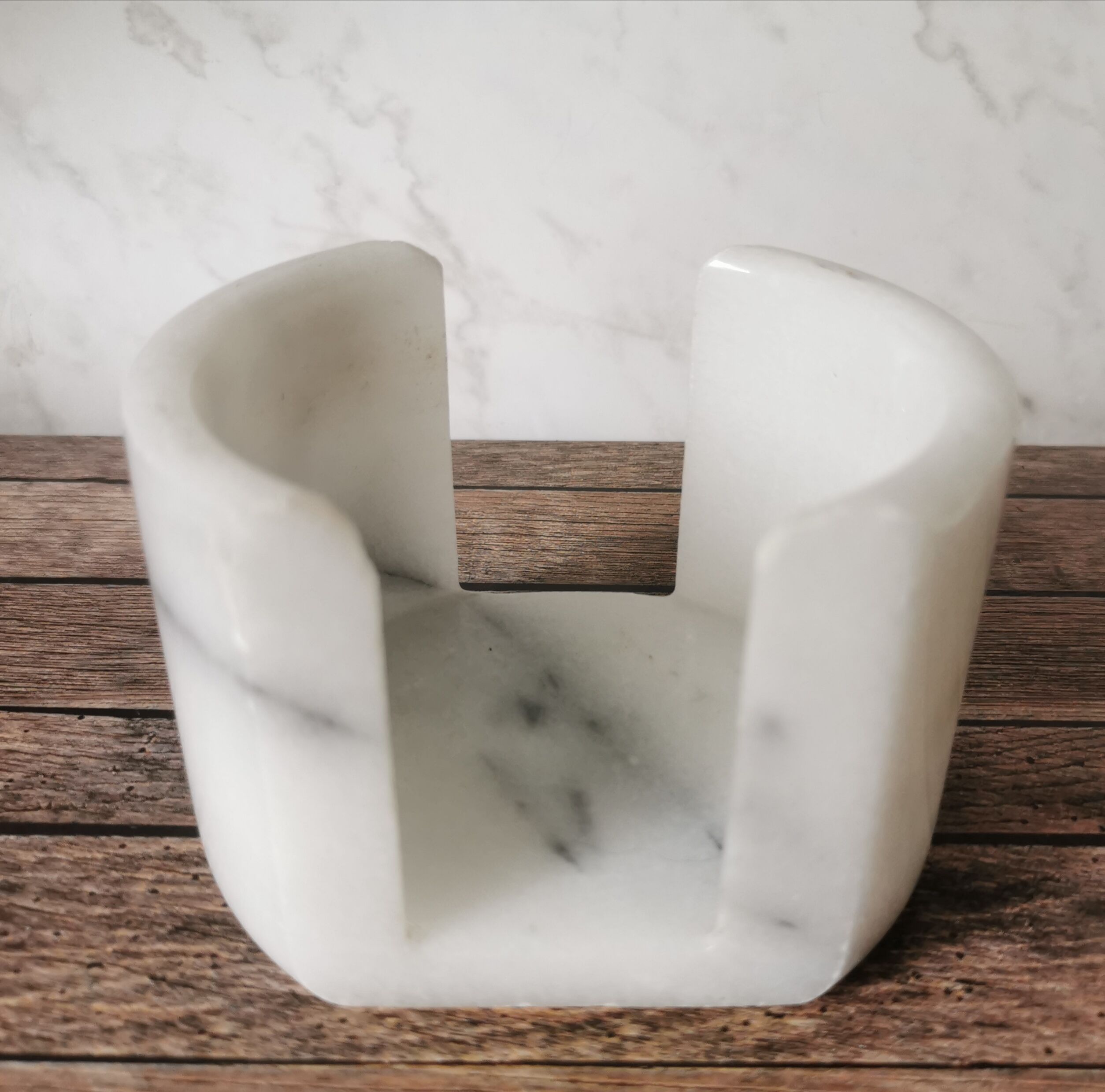 Ashtray and marble under glass