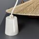 Large Mid-Century Teak and Sisal Cord Hanging Pendant by Temde Leuchten,60s