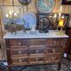 Louis XVI chest of drawers in mahogany veneer and solid wood, white marble