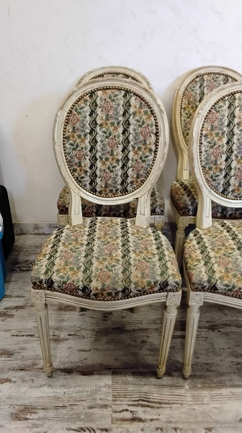 6 Louis XVI style Medallion chairs