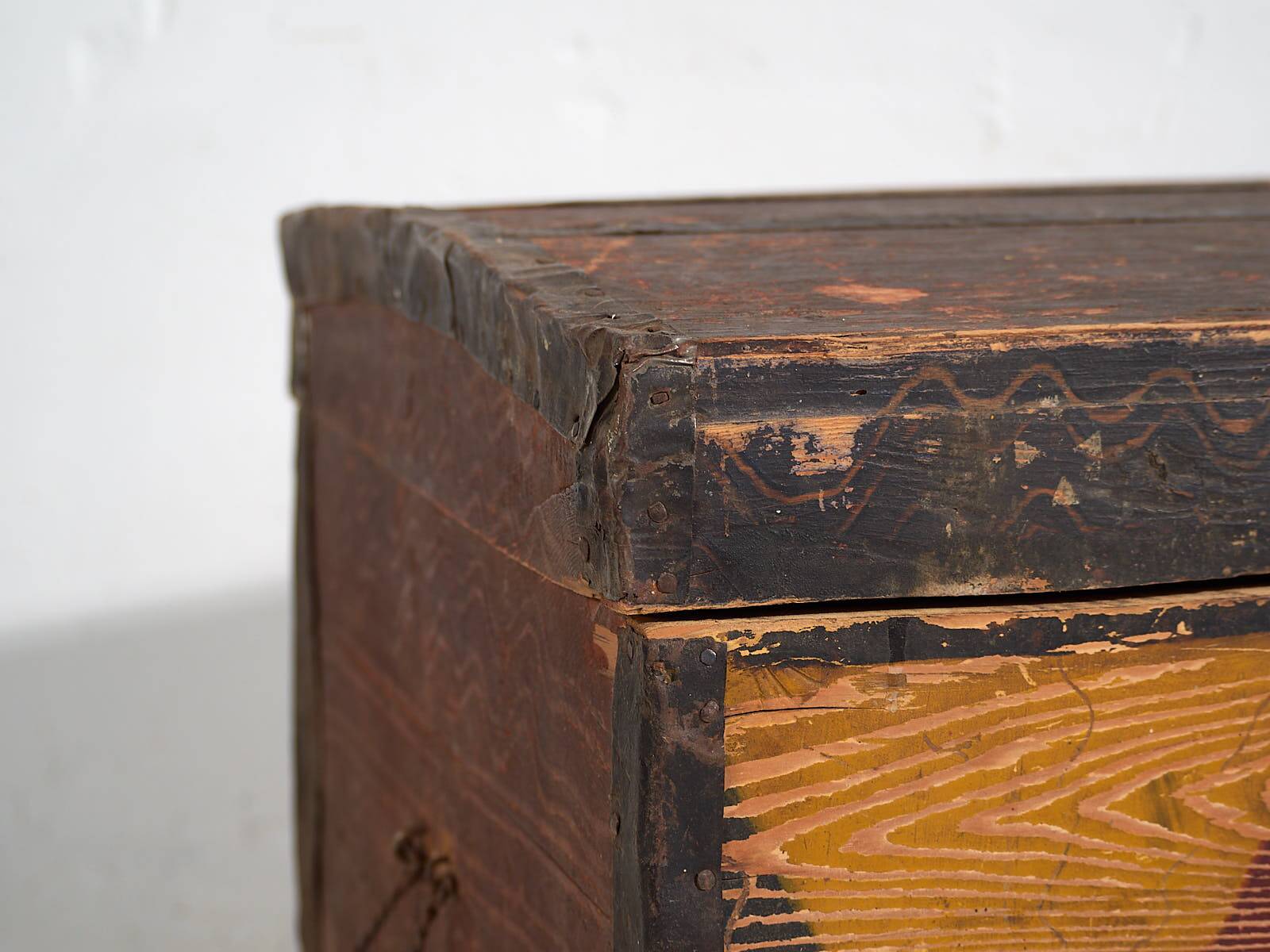 Malle ethnique ancienne peinte à la main (vers 1890) #30