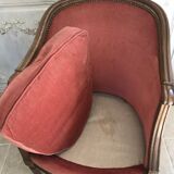 Velvet shepherdess armchair