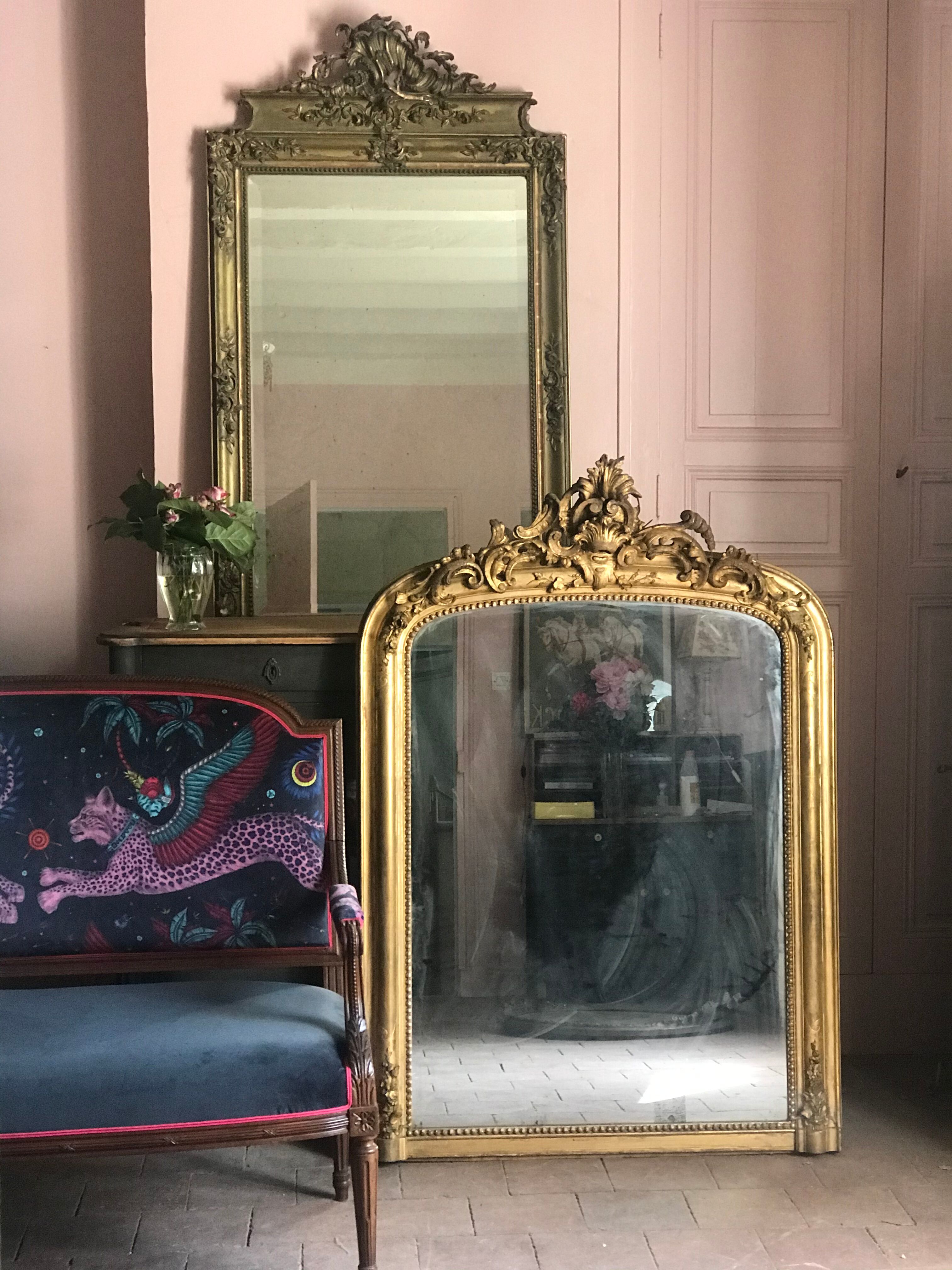 Large golden antique mirror  77x108cm