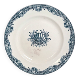Vintage ceramic dinner plate from Terre de Fer – Reed and shell pattern