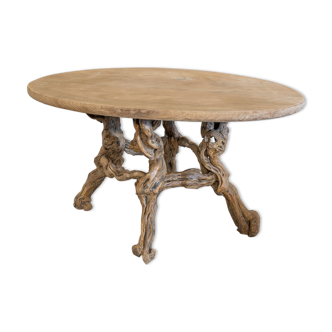 Coffee or extra table in raw wood