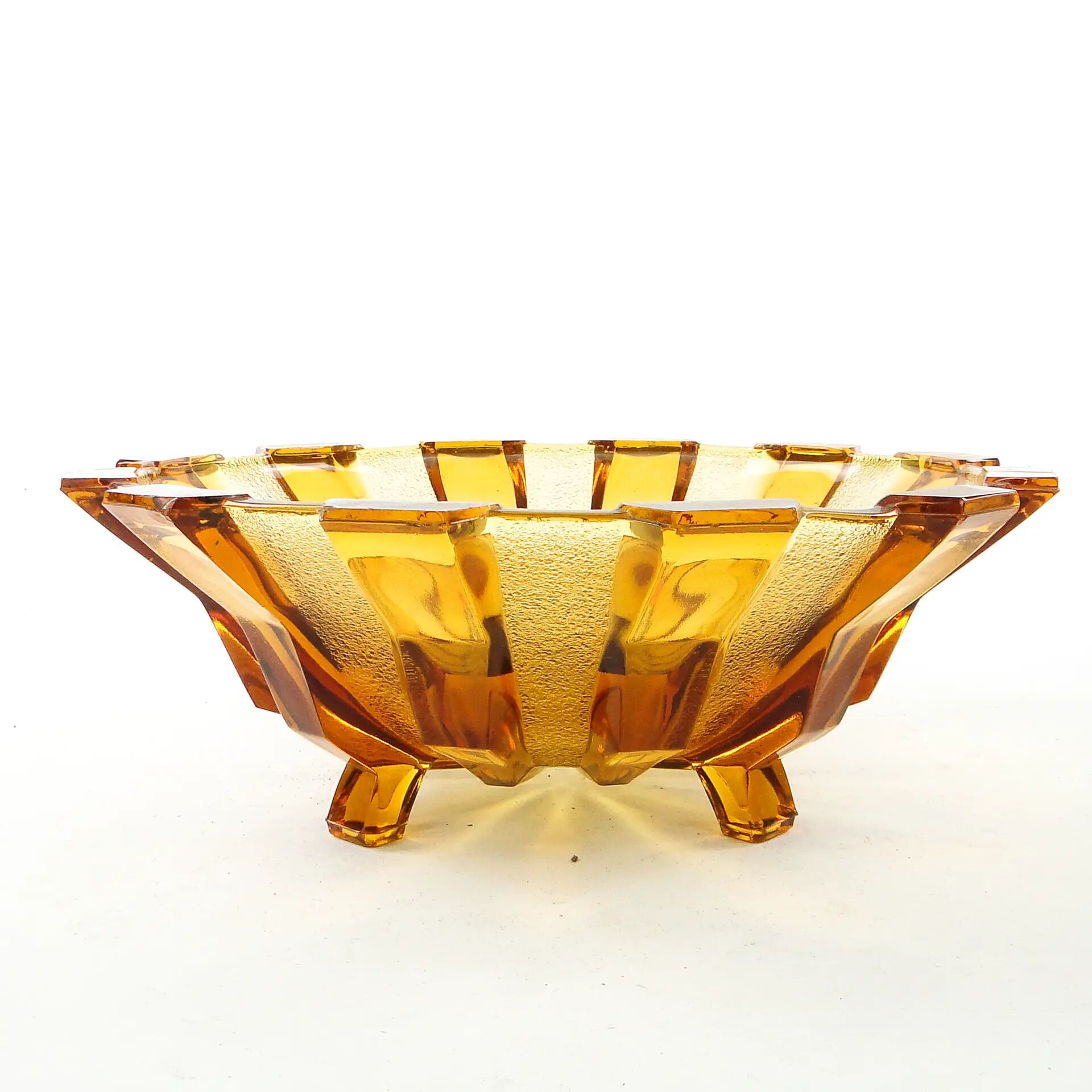 Bol à fruits Art Déco, en verre, Val Saint Lambert, Belgique, années 1950