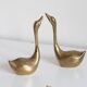 Pair of vintage brass swans