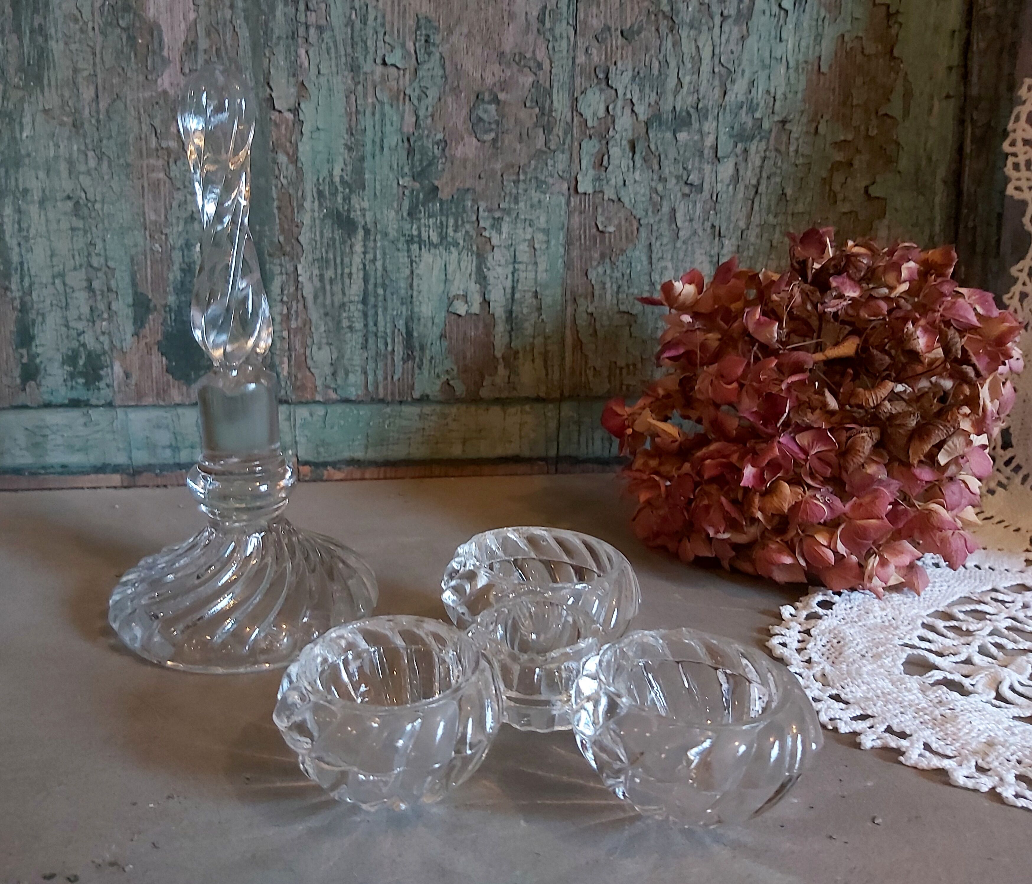 French vintage salt and pepper pinch pot, or spice holders