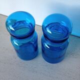 Pair of blue apothecary jars