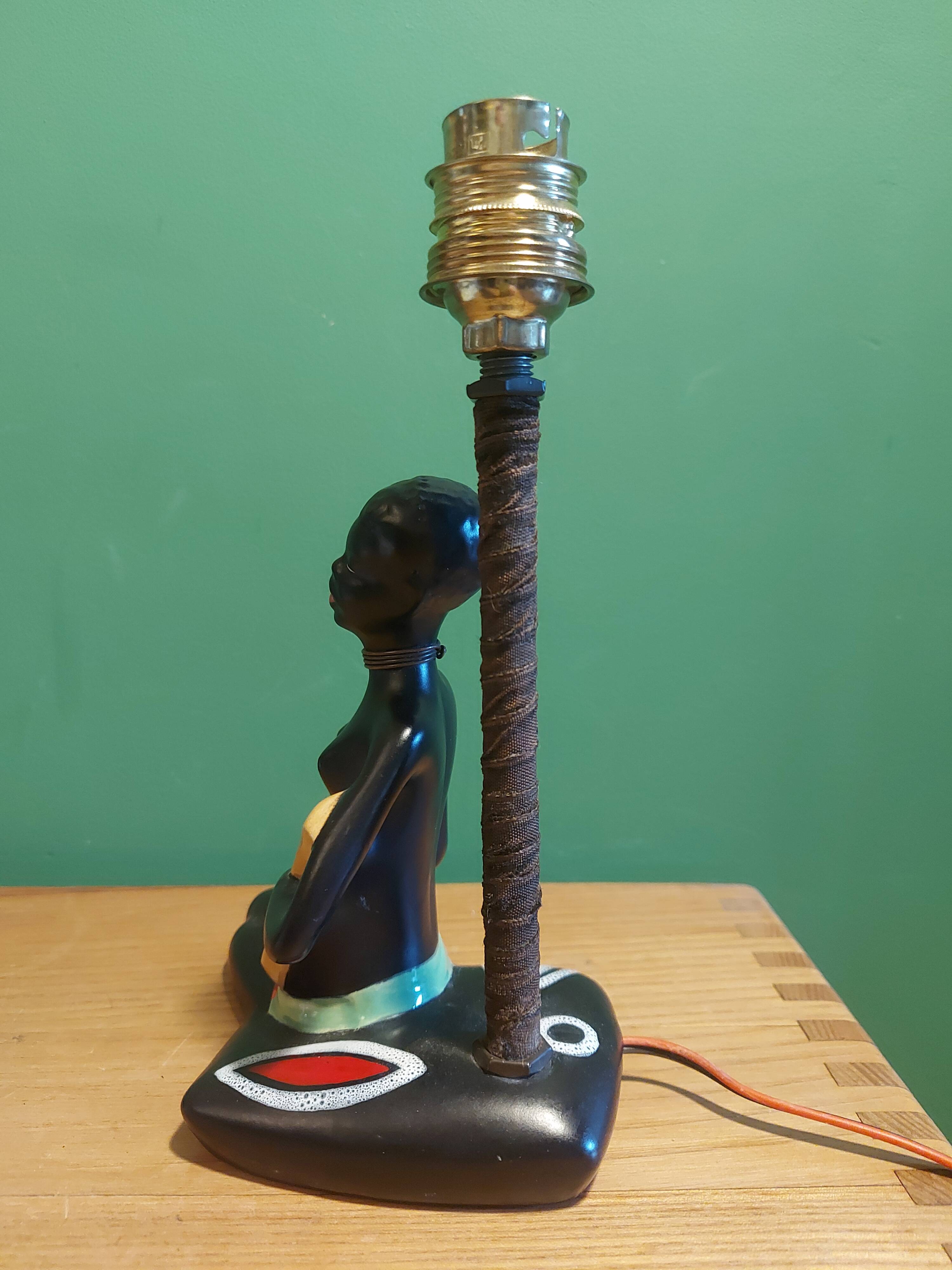 Vintage ceramic lamp 60's african